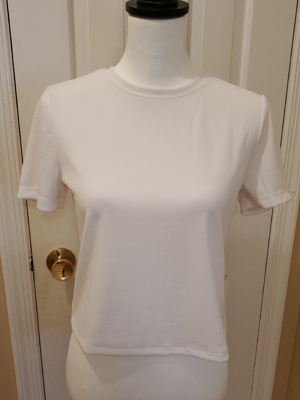 GAP White Cropped Ribbed T-shirt Size XS/S